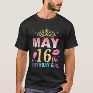 T-shirt Né Le 16 Mai Joyeux Mon Anniversaire Vous Queens P
