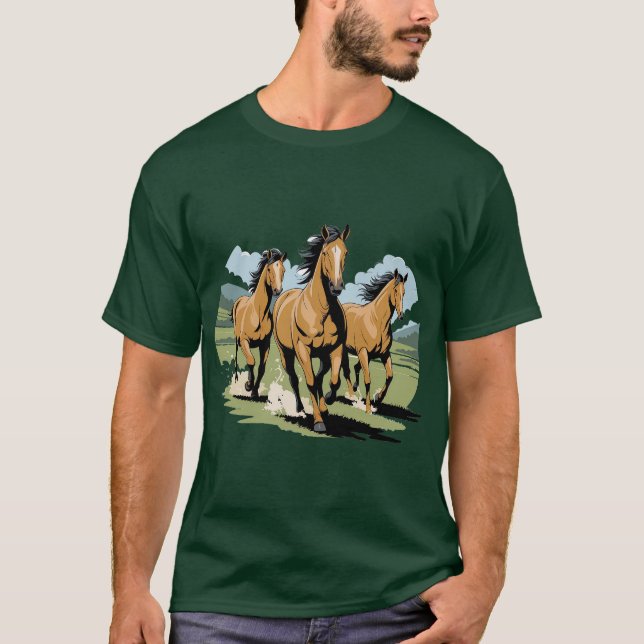 T-SHIRT NÉ LIBRE CHEVAL (Devant)