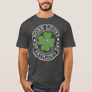 T-shirt Né Lucky Sur Jour de la Saint Patrick Irlandais Cl