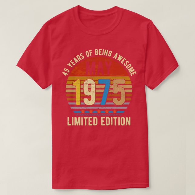 T-shirt Né mai 1975 Limited Edition Cadeaux Anniversaires  (Design devant)