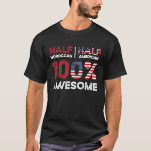 T-shirt Né Marocain Maroc Américain Etats-Unis Citoyenneté