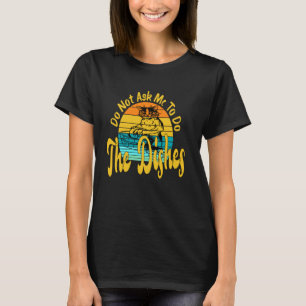 T-shirt Ne me demandez pas de faire la vaisselle Retro Cat