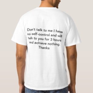 T-shirt ne me parlez pas que je n'ai aucun sang-froid