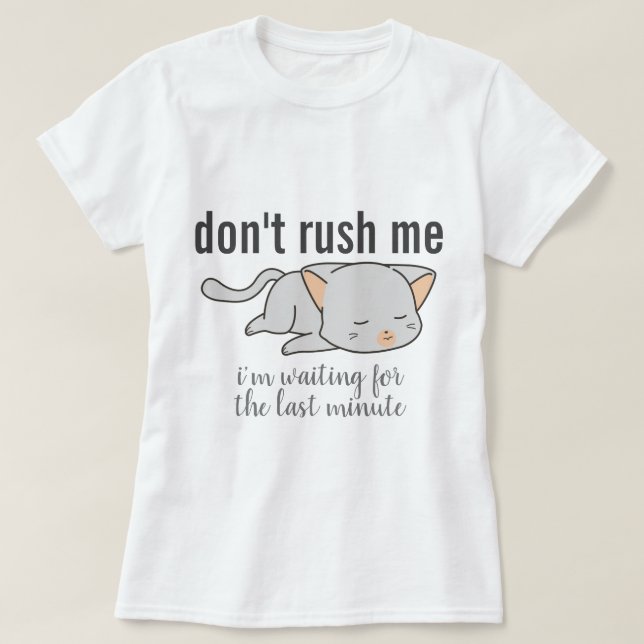 T-shirt Ne me pressez pas chat (Design devant)