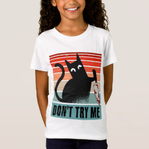 T-Shirt Ne m'essayez pas, Moody Cat avec un couteau Invita