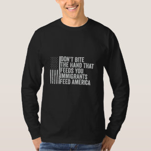 T-shirt Ne mords pas la main qui vous nourrit Américain