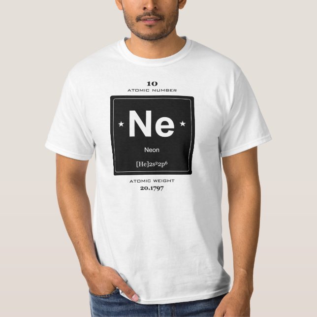 T-shirt Ne, néon (éléments chimiques) (Devant)