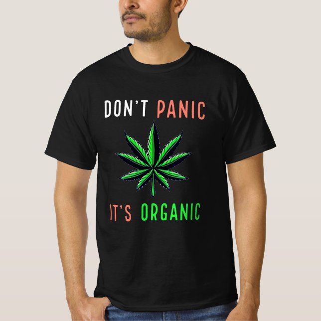 T-shirt Ne paniquez pas son bio (Devant)