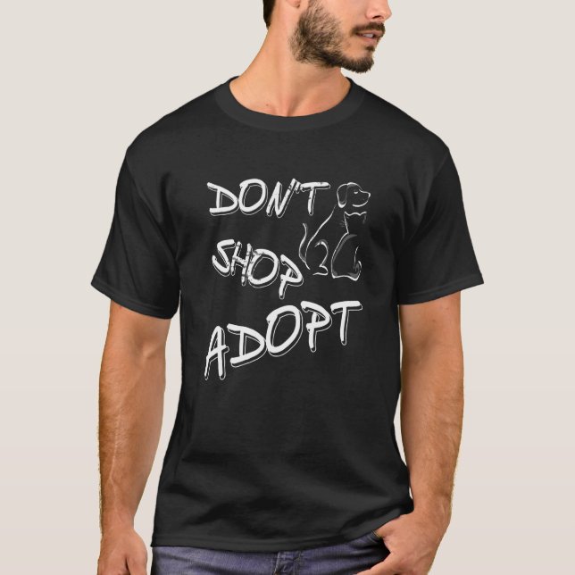 T-shirt Ne pas acheter Adopter Pro Pet Adoption (Devant)