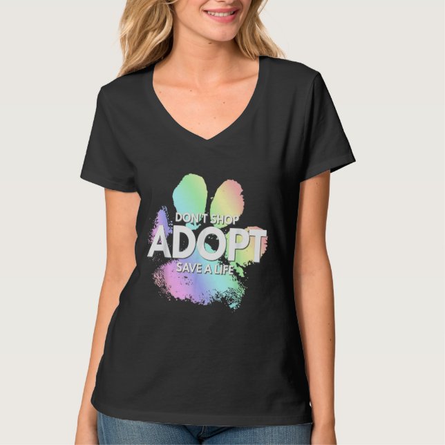 T-shirt Ne pas acheter Adoptez Save A Life Chien Chat Cute (Devant)