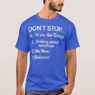 T-shirt Ne pas arrêter 80s Chansons à choix multiple