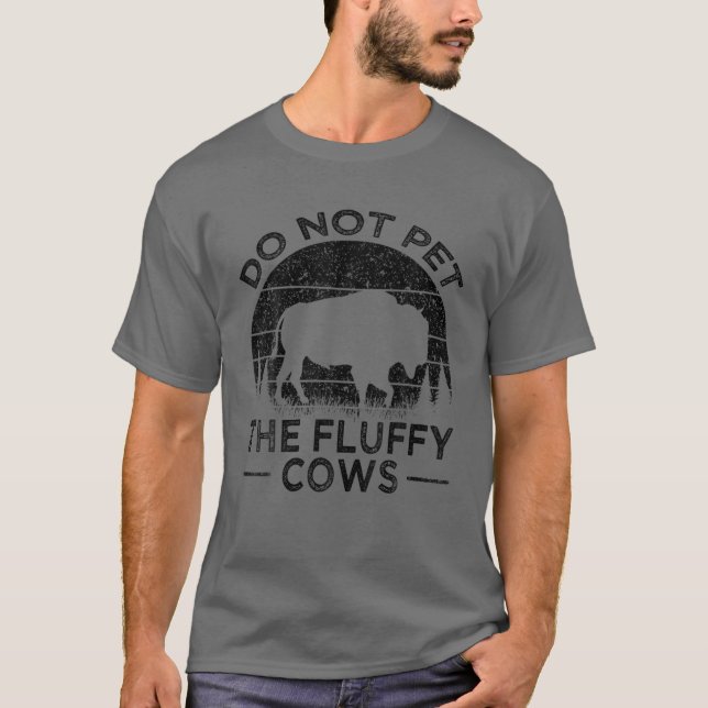 T-shirt Ne Pas Atteindre Les Vaches Fluffantes, Bison Vint (Devant)