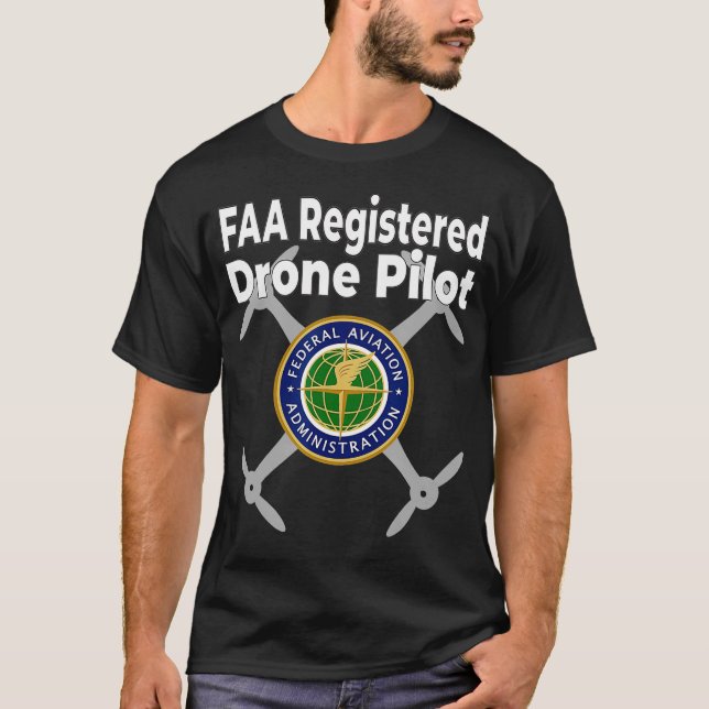 T-shirt Ne pas déranger le pilote de drone certifié FAA  (Devant)