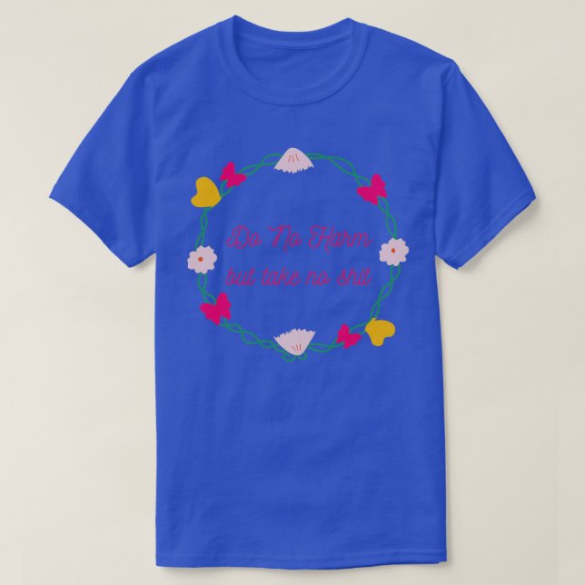 T-shirt Ne pas endommager Sticker Floral Outline 1 (Design devant)