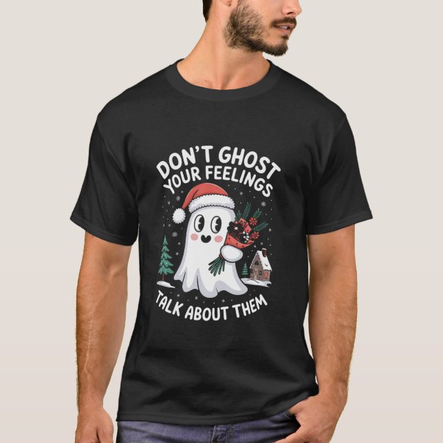 T-shirt Ne pas fêter vos sentiments Fun Fun Ghost (Devant)