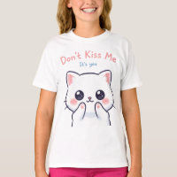 Ne pas m’embrasser Kawaii Illustration de chat | T