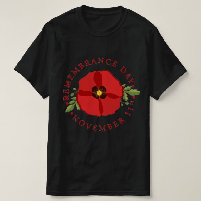 T-shirt Ne pas oublier le jour du Souvenir (Design devant)