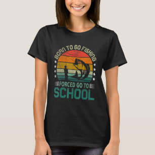 T-shirt Né pour aller à la pêche au poisson bass bar Kids