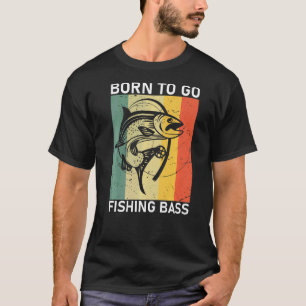 T-shirt Né pour aller pêcher le bar poisson pêcheur garçon