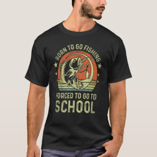 T-shirt Né pour aller pêcher le bar poisson pêcheur garçon