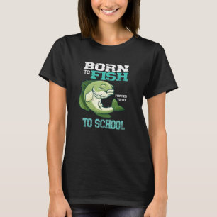 T-shirt Né pour aller pêcher le bar poisson pêcheur garçon
