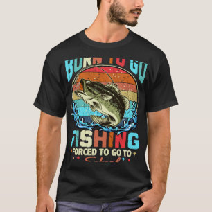 T-shirt Né pour aller pêcher le bar poisson pêcheur hommes