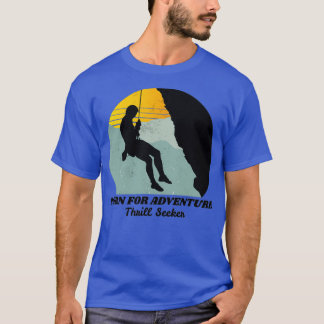 T-shirt Né pour Aventure Thrill Chercheur Voyage Design