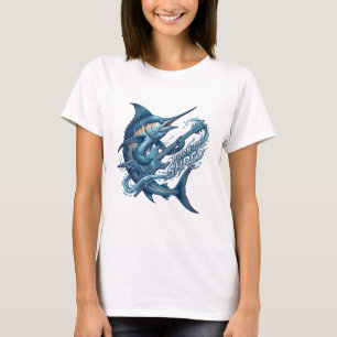 T-shirt Né pour déchiqueter – Marlin Guitare Rock Océaniqu