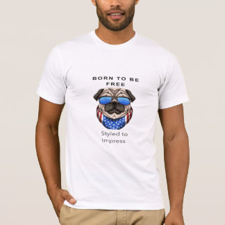 T-shirt Né pour être libre stylisé à la maîtresse