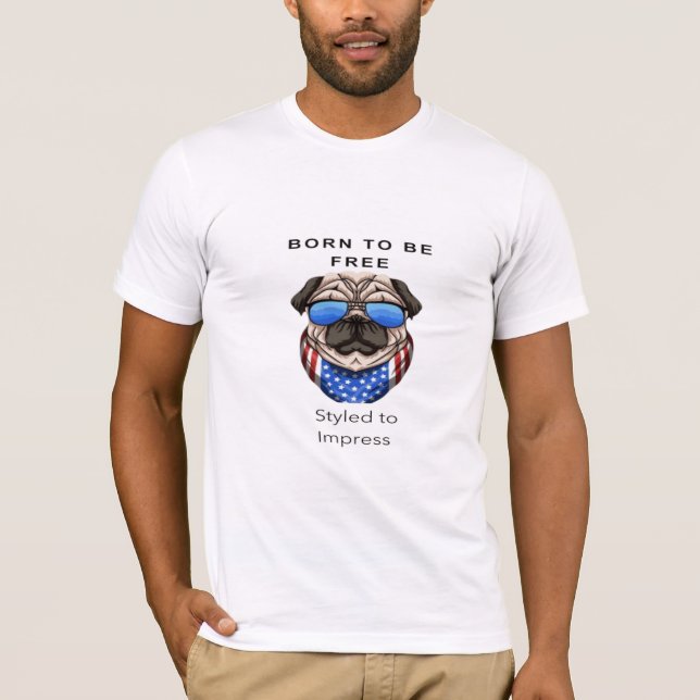T-shirt Né pour être libre stylisé à la maîtresse (Devant)