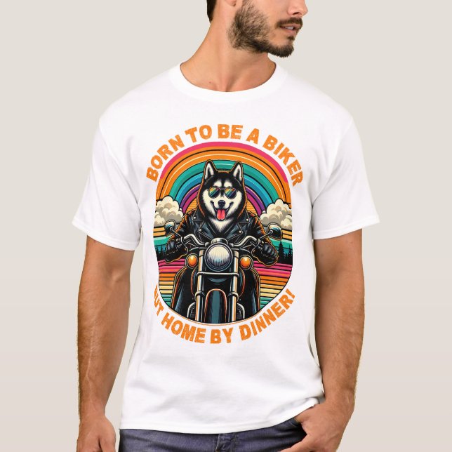 T-shirt Né pour être un motard : Husky Rider Adventure (Devant)
