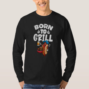 T-shirt Né Pour Griller Chiens Chauds & Bières Femmes Sauc