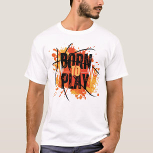 T-shirt Né Pour Jouer Savage Alpha Homme Typographie