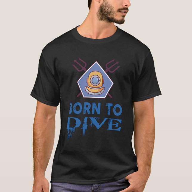 T-shirt Né Pour Plonger Plongée Diver Sayings (Devant)