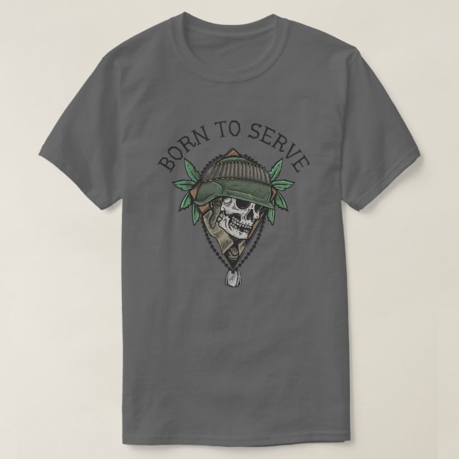 T-shirt Né pour servir le soldat du crâne (Design devant)