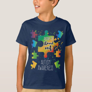 T-shirt Né pour Stand Out Sensibilisation sur l'autisme Pu