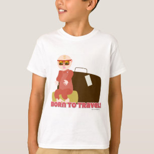 T-shirt Né Pour Voyager Bébé Cartoon Tourist Design