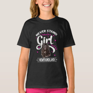T-shirt Ne Restez Jamais Entre Une Fille Et Sa Terre-Neuve