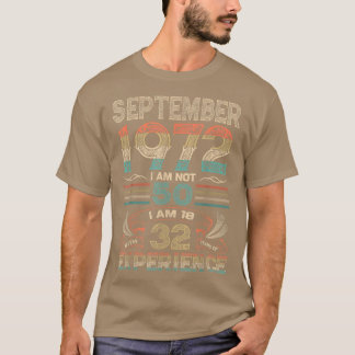 T-shirt Né septembre 1972 50e anniversaire Fabriqué en 197