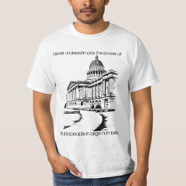 T-shirt Ne sous-estimez jamais le poids (Devant)