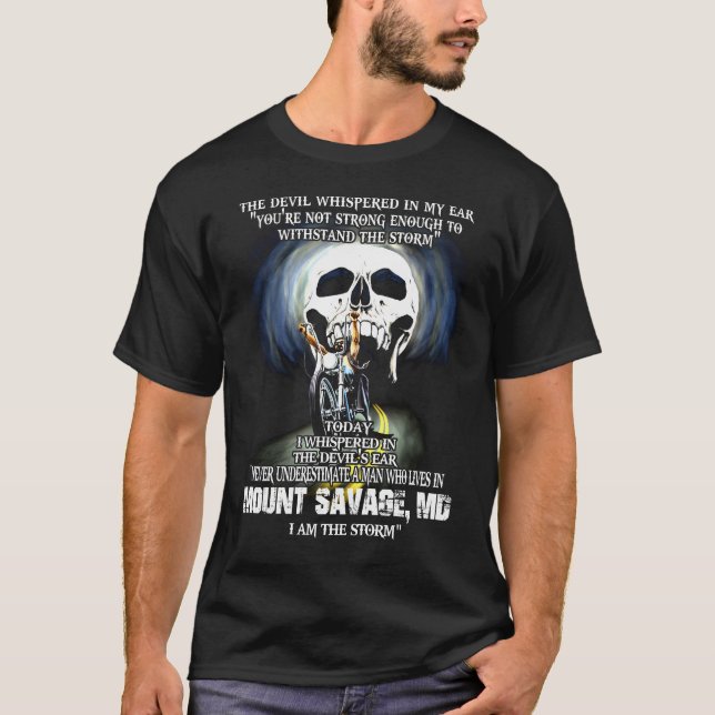 T-shirt Ne sous-estimez jamais MOUNT SAVAGE MD Man (Devant)