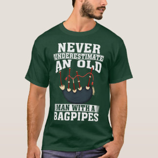 T-shirt Ne sous-estimez jamais un vieil homme avec un tuya