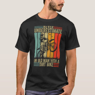 T-shirt Ne sous-estimez jamais un vieil homme avec un vélo