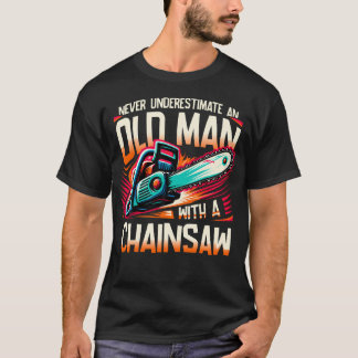 T-shirt Ne sous-estimez jamais un vieil homme avec une tro