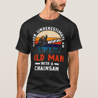 T-shirt Ne sous-estimez jamais un vieil homme avec une tro