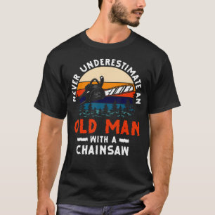 T-shirt Ne sous-estimez jamais un vieil homme avec une tro