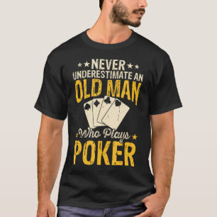 T-shirt Ne sous-estimez jamais un vieil homme qui joue au