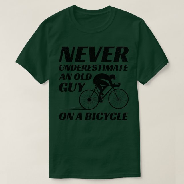 T-shirt Ne sous-estimez jamais un vieil homme sur un vélo (Design devant)