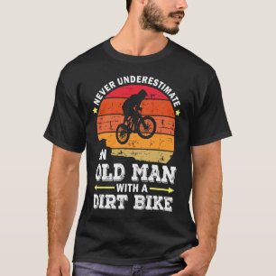 T-shirt Ne Sous-Estimez Jamais Un Vieux Homme Avec Un Vél