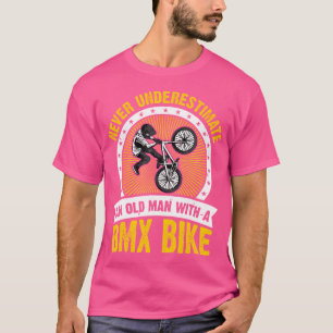 T-shirt Ne Sous-Estimez Jamais Un Vieux Homme Avec Un Vélo